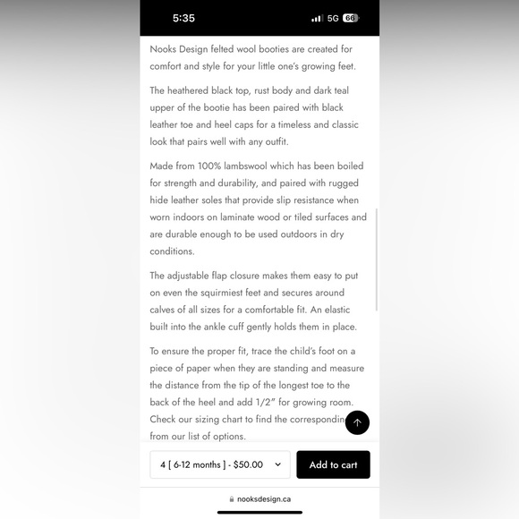 Nooks Baby Felted Wool Booties - Picture 7 of 7